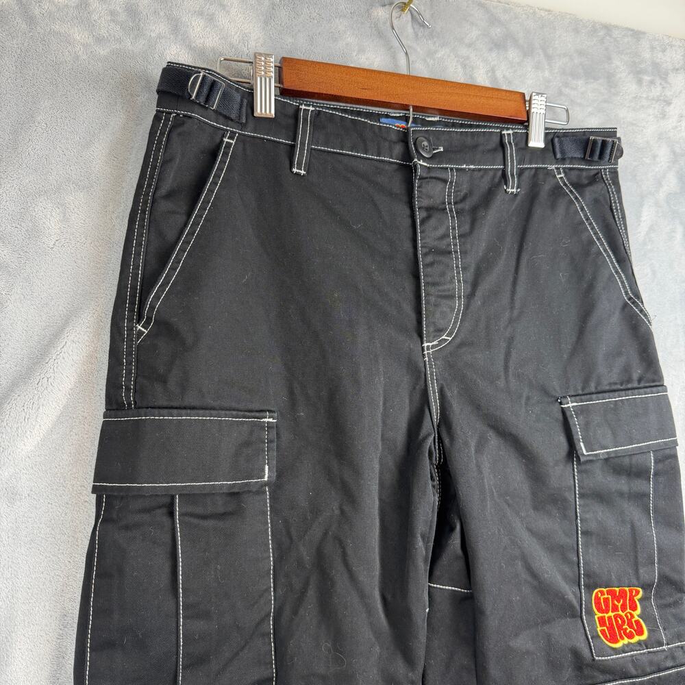 Empyre Cargo‎ Pants Size 30 Black Cotton Zip Fly Relaxed Fit Skater Grunge